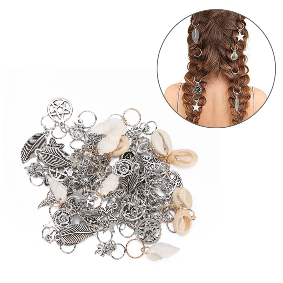 Unisex 70Pcs Metal Hair Braid Rings Dreadlocks Bead Hair Decoration Accessories