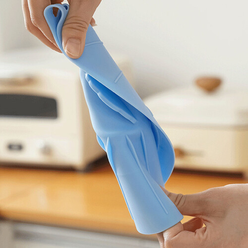 Juego de tapas de silicona azules, 5 piezas, resistente al calor 2