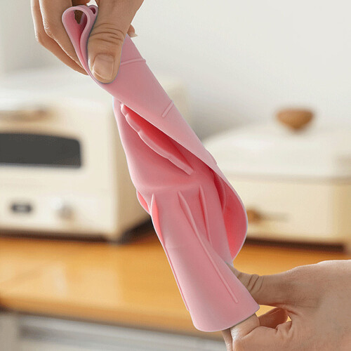 Juego de tapas de silicona de 5 piezas rosa resistente al calor 2
