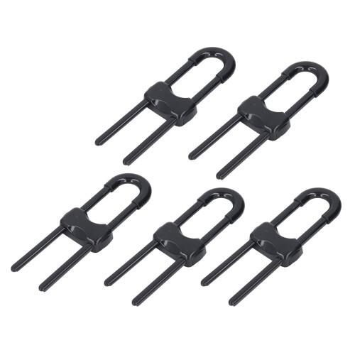 Set da 5 serrature per armadi a forma di U in ABS, nero