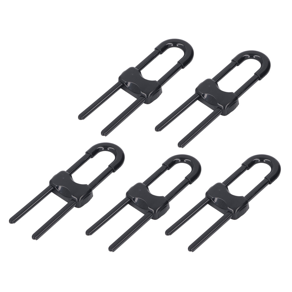 5Pcs Adjustable U-Shaped Child Safety Lock For Cabinets, Drawers & Doors Black