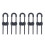 Set da 5 serrature per armadi a forma di U in ABS, nero 2