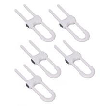 5 piezas de cerraduras para armarios en forma de U, blancas, de ABS ajustables