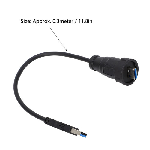 USB 3.0 wasserdichter Steckverbinder 0,3 m, 1,5 A, Panelmontage 1