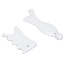 2 Stück Keramik-Gua-Sha-Gesichtswerkzeuge für Gesicht und Körper