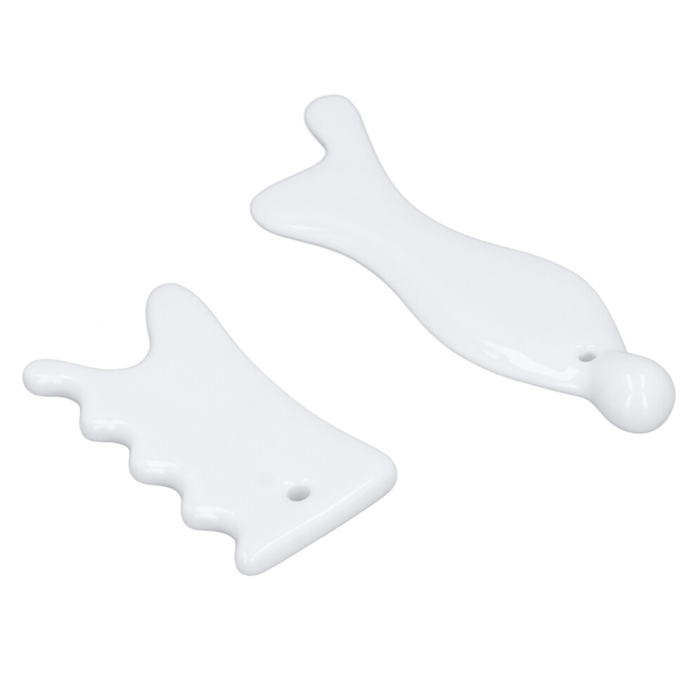 2pcs Ceramic Gua Sha Facial & Body Massage Tools for Circulation Relaxation