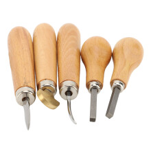 Strumento professionale per incastonatura a griffa e a fascia, set da 5 pezzi, con manico in legno