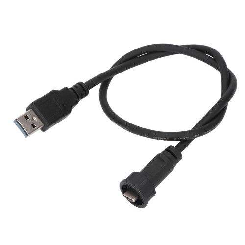 Wasserdichtes Type-C-Stecker (männlich) zu USB 3.0-Stecker (männlich) 0,5 m 30 V 1,5 A 2