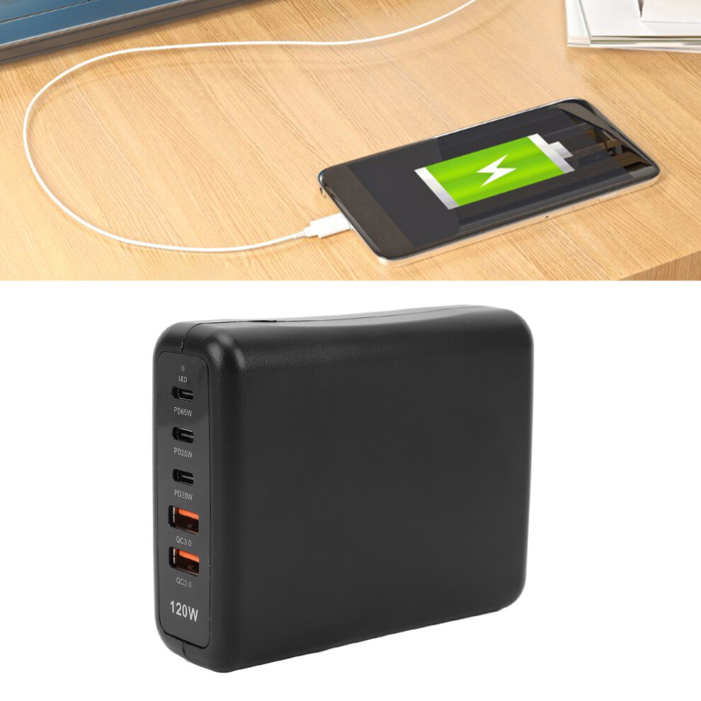 120W USB C Charging Station 5-Port Desktop Charger for Phone, Tablet, Laptop