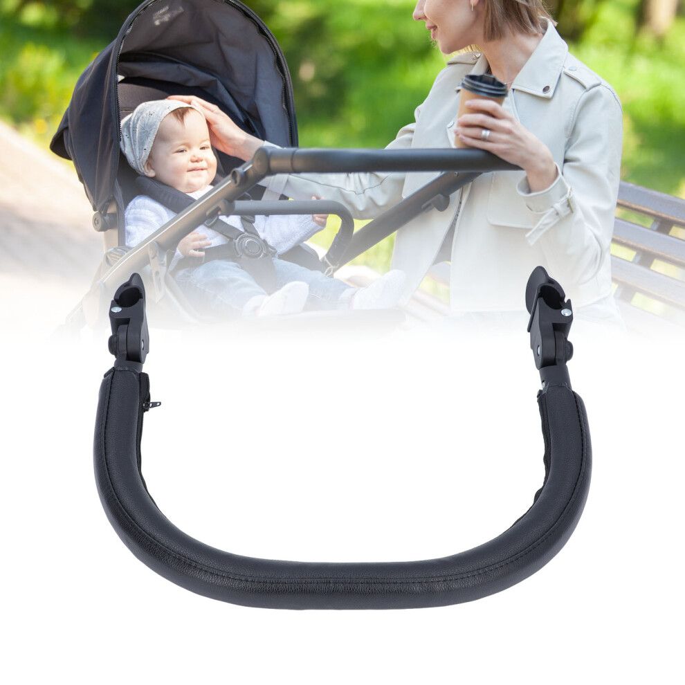 Baby Stroller Bumper Bar Armrest Handle 40cm Plastic PU Leather Accessories