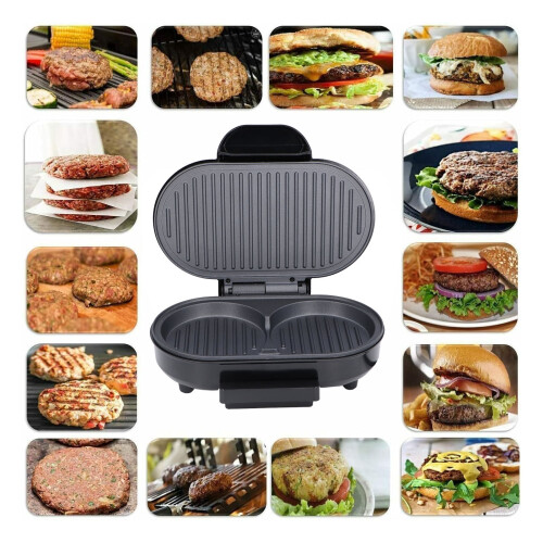 Electric Burger Maker 750W Compact Indoor Grill for Steak & Panini 2
