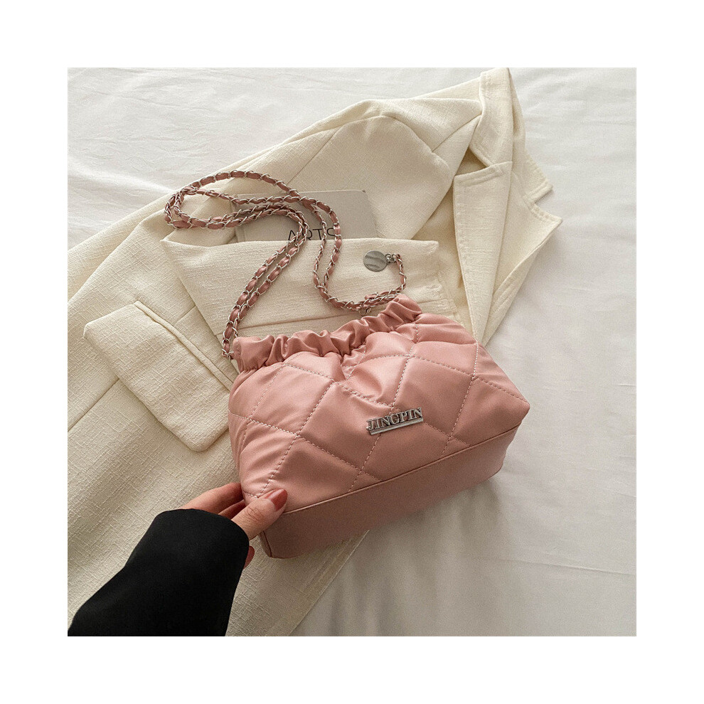 (Pink) Soft Versatile Pu Bucket Bag In Fashionable Colors Black White Pink Silver Perfect For Occasions All-image-OPC-PJCN8QQ-NEW