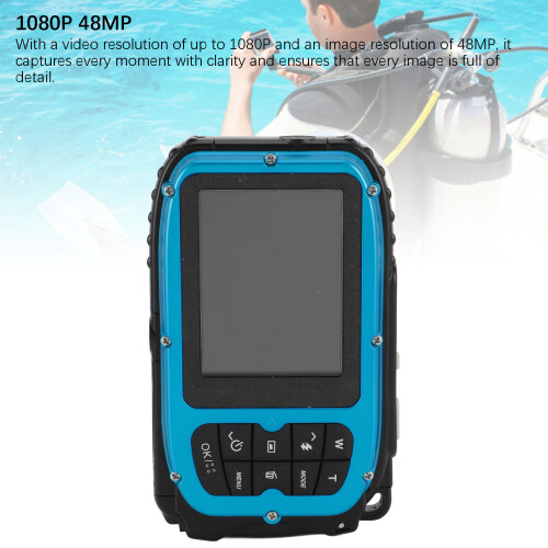 1080P 48MP Diving Camera 2.4" Screen 32GB Waterproof Anti Shake 2