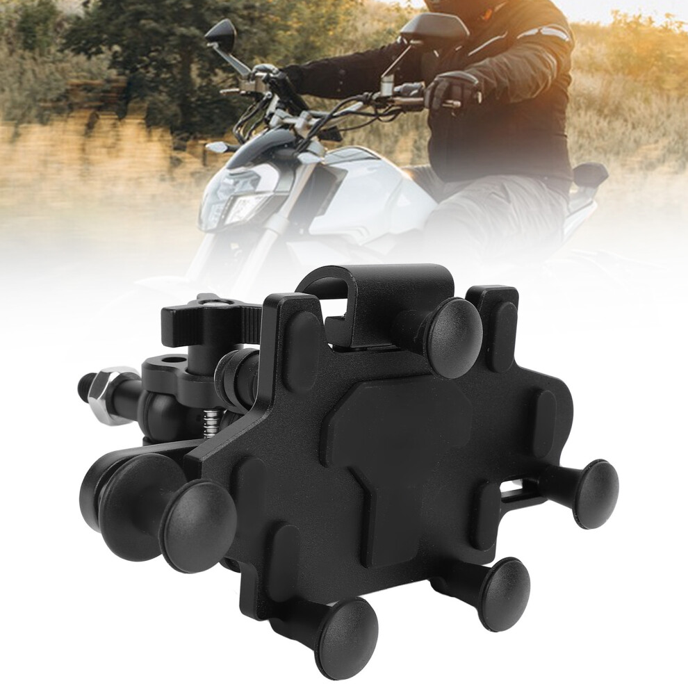 Shock-Absorbing Aluminum Alloy Motorcycle Phone Mount Adjustable Angle Black 4391333930925