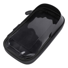 Bolsa para teléfono de bicicleta impermeable, rotación de 360, negra