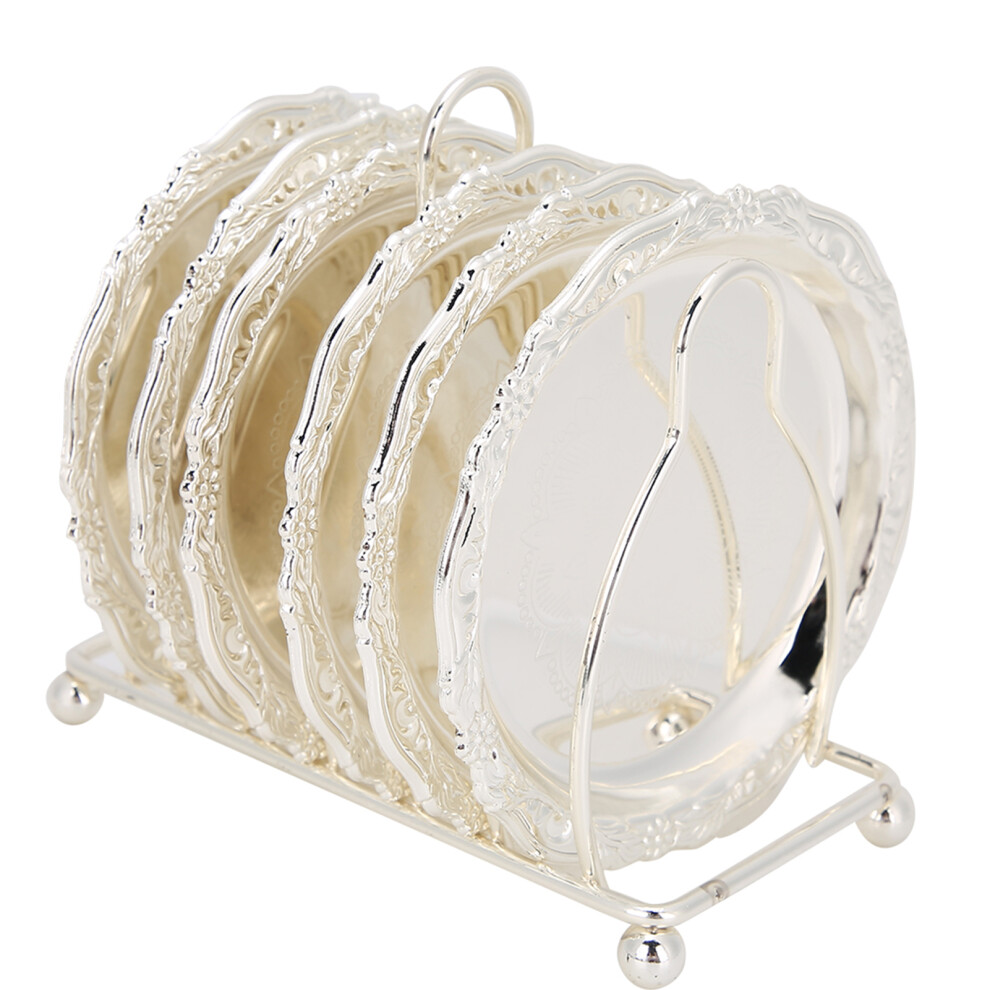 Elegant EuropeanâStyle Retro Coaster White Zinc Alloy Heat Insulated-image-OPC-PJCNB68-NEW