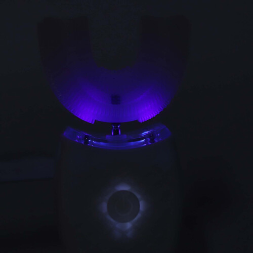 Electric U-Shaped Toothbrush - Blue Light Clean 1+ Week Battery White 2
