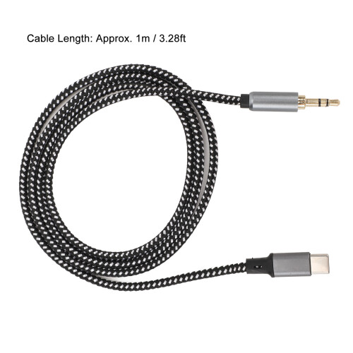 Cavo Type-C a 3,5 mm, 1 m, nero, jack AUX per viaggio 1