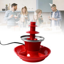 3-stufige elektrische Schokoladenfondue-Fonduemaschine für Partys, zum Eintauchen von Erdbeeren, Apfelspalten, Gemüse – 17 Unzen