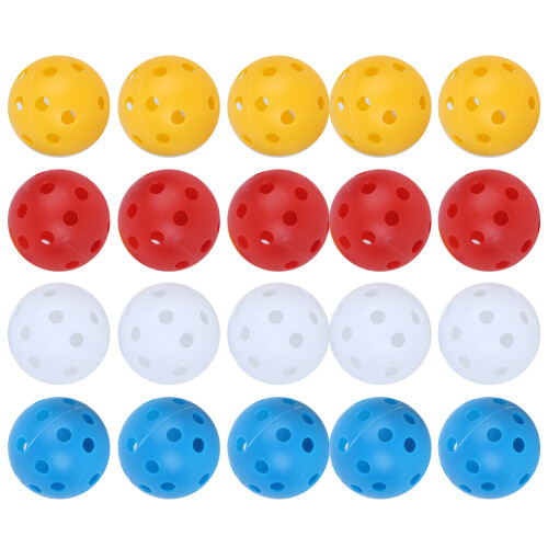 20 Stück Kunststoff-Hohl-Golfbälle, 41 mm, Bunte Farben, Indoor-Training 1