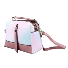 Sac à bandoulière en cuir PU grande capacité couleur rose