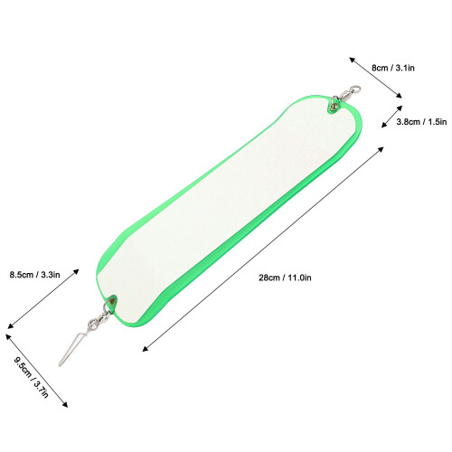 Flasher de pêche ABS 28 cm vert transparent 1