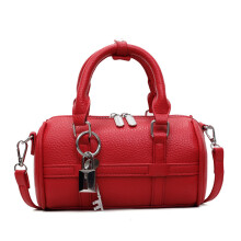 (Red) Solid Color Bag Women Summer Casual Pu Minimalist Crossbody Zipper Use Daily