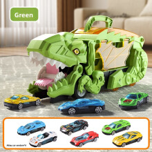 (Green ) Alloy Car Dinosaur Track Inertia Toy For Educational And Fine Skill Growth Motor