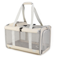 Trasportino per gatti pieghevole, 47x30x29 cm, beige, piccolo