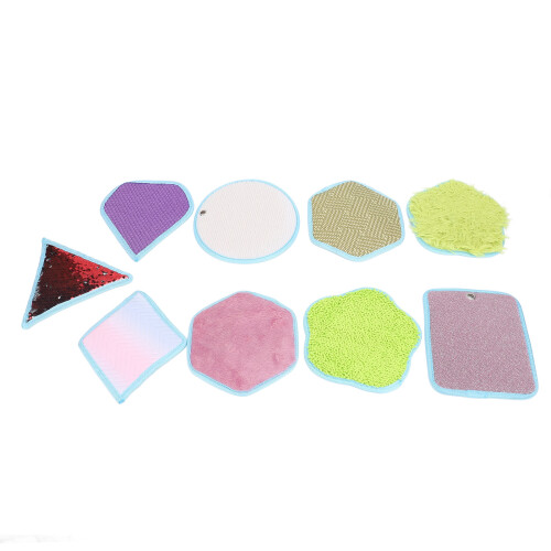 9 Stück sensorische Mini-Matte - Stoff, assortierte Fliesen 1