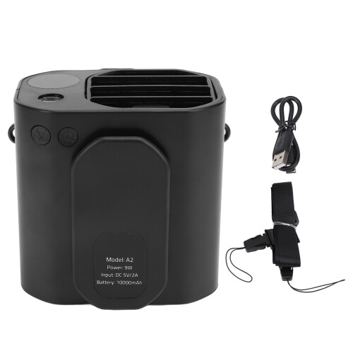 Ventilateur clip-on pour taille et cou 10000mAh, réglable 1