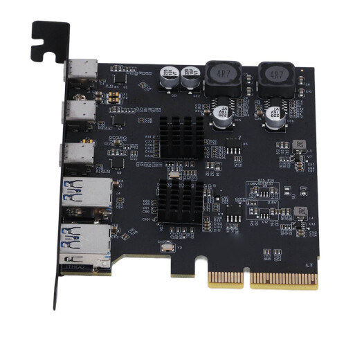 USB 3.2 Gen 2 PCIe 4X ASM3142, 10 Gbit/s, 2A 3C Schwarz 1