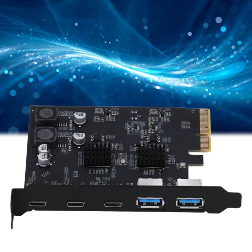 USB 3.2 Gen 2 PCIe 4X ASM3142, 10 Gbit/s, 2A 3C Schwarz 2