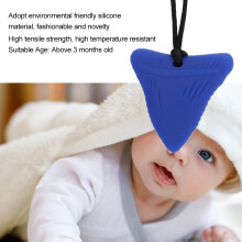 Baby Teething Necklace Silicone Pendant for Autistic Children Blue Color