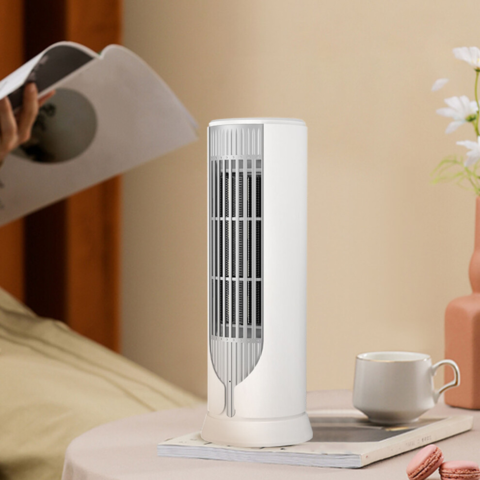 Tower Space Heater 1000W, 28x10x8.5cm, White, Quiet Indoor Heater