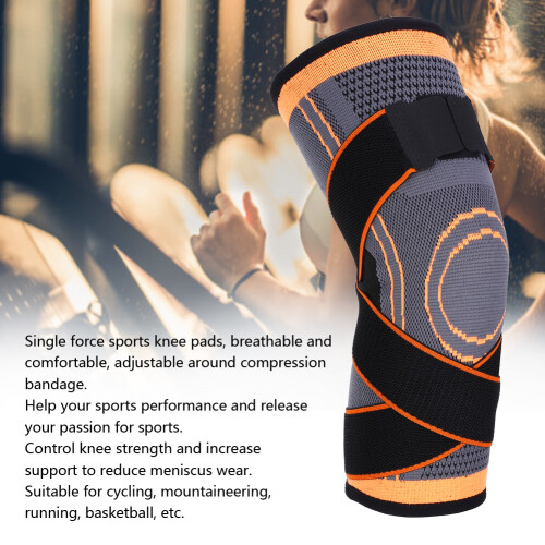 High-Performance Sports Kneepad with Support and Comfort Gray Orange