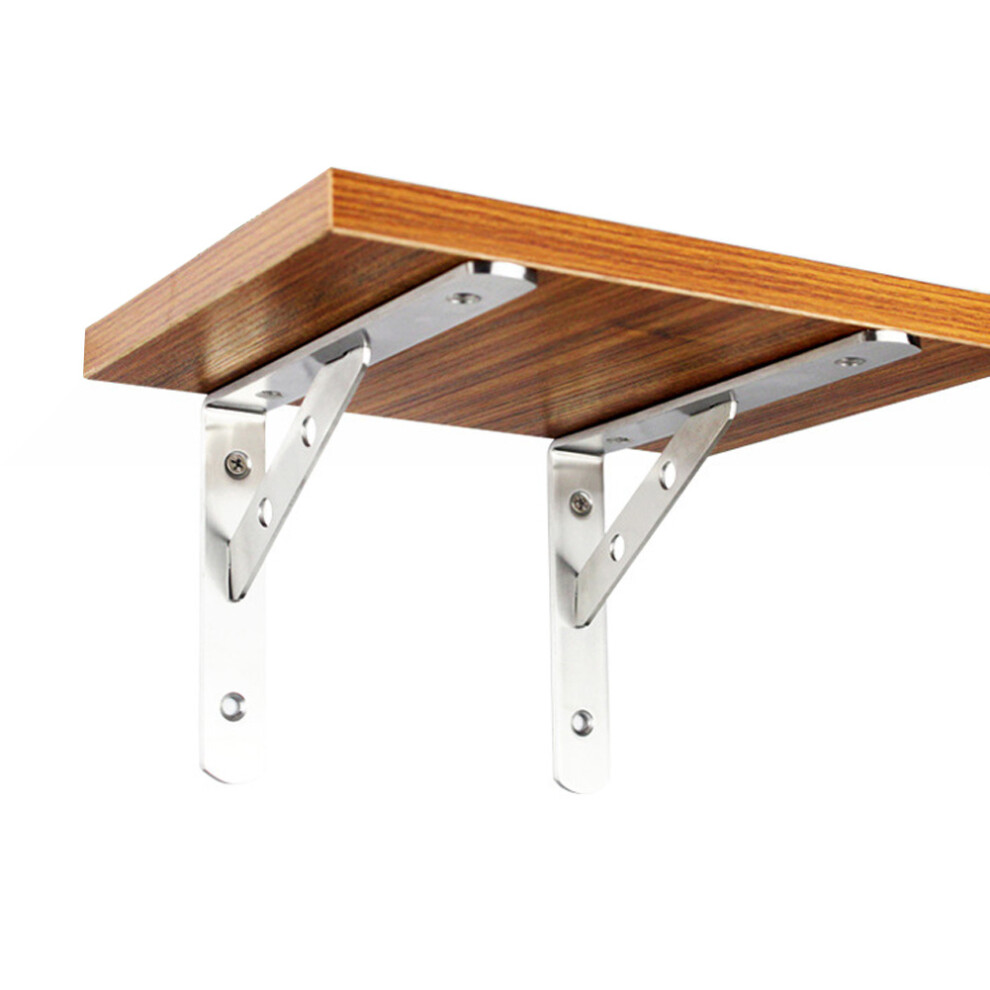 Heavy Duty Stainless Steel Wall Shelf Brackets 2 Pack Triangular 75Mm Supports 8181333952197