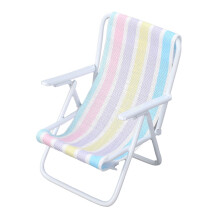 Sedia da spiaggia in scala 1:12, metallo bianco, 4,8 cm L
