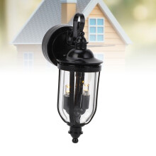 1:12 Lampe murale noire LED 140mAh Ø2cm abat-jour, H6cm