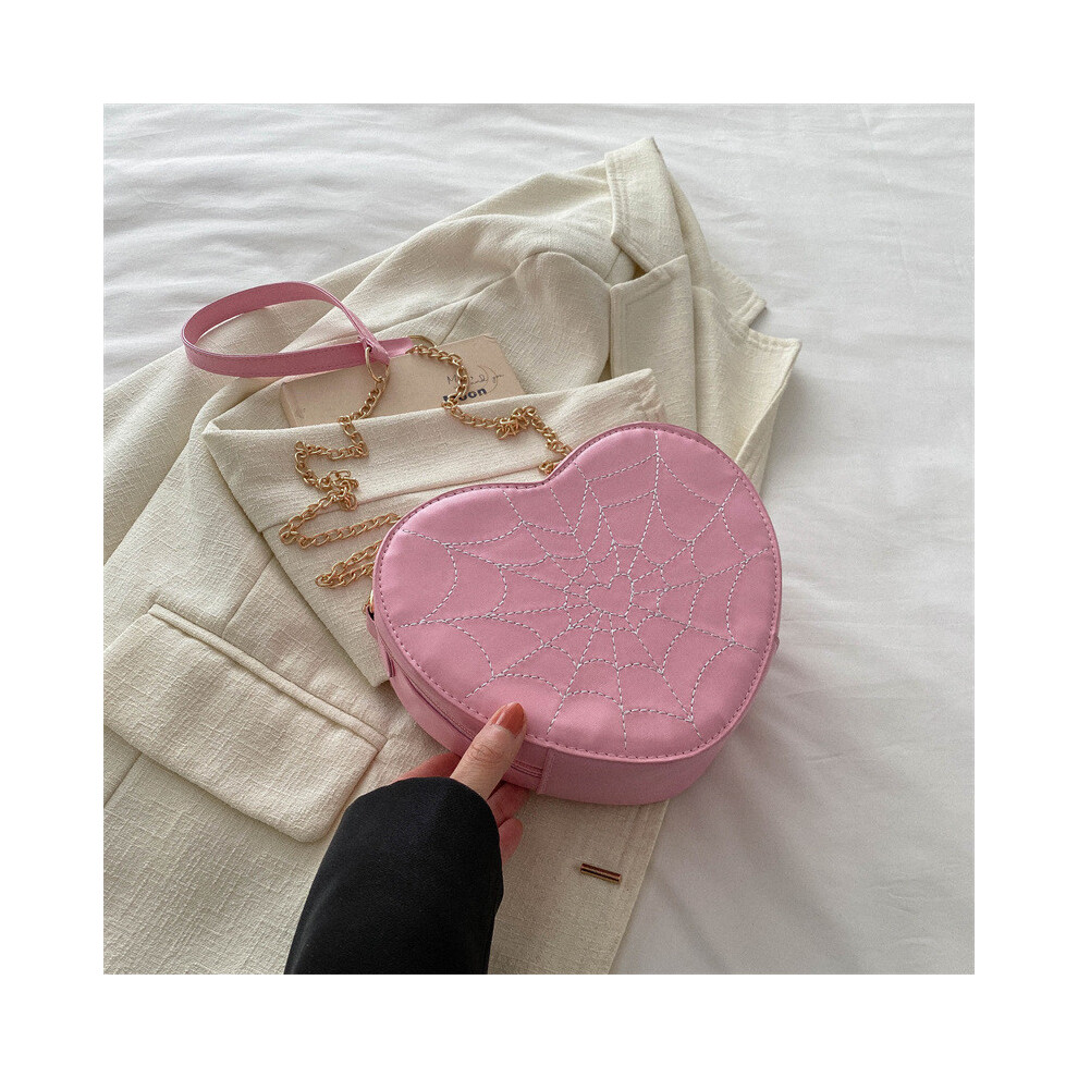 (Pink) Heart Pink Trendy Shaped Crossbody Bag For Women Chic Chain Pouch Phone Strap-image-OPC-PJCNQ6F-NEW