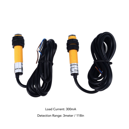 2 pièces d'interrupteur M12 300 mA PNP 6-36 VDC 3 m LED ABS 1