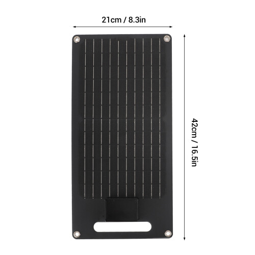 Modelo 50W-12V Mono USB-C/USB Panel 42x21cm Negro 1