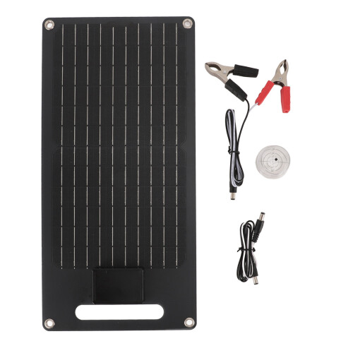 Modelo 50W-12V Mono USB-C/USB Panel 42x21cm Negro 2