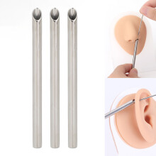 3 pièces de tubes de réception, acier inoxydable médical, 5 mm / 0,2 po, argent
