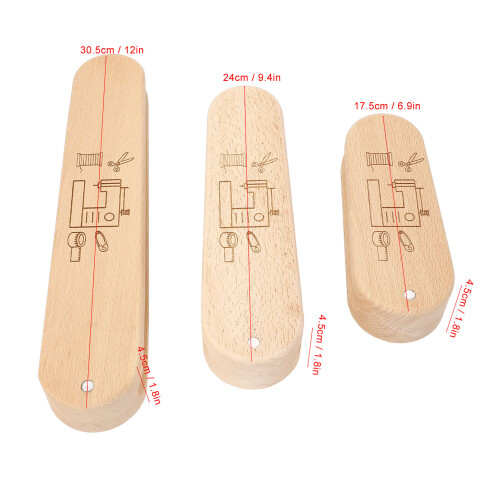 Ensemble de 3 pièces de clapper de tailleur – bois naturel 30,5 x 4,5 cm 1