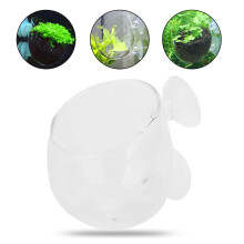 Transparenter Glas-Aquarienwasserpflanzentopf, 7 cm Höhe