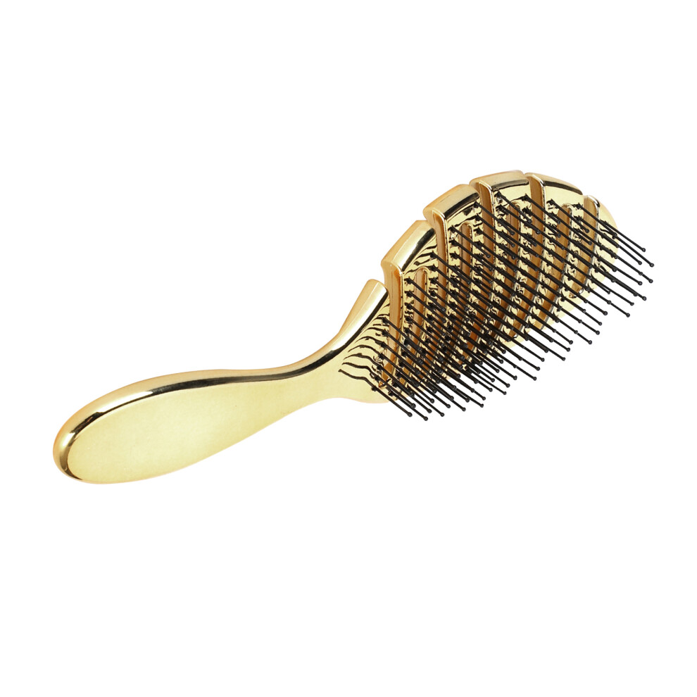 Unisex Gold Vintage Oil Head Comb Hairbrush With Scalp Massage, Abs Material