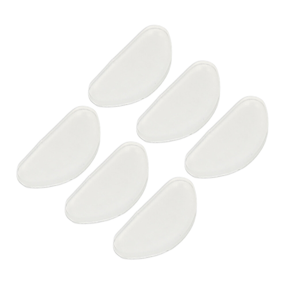 20 Pairs D Shape Anti-Slip Silicone Nose Cushions for Eyeglasses Transparent
