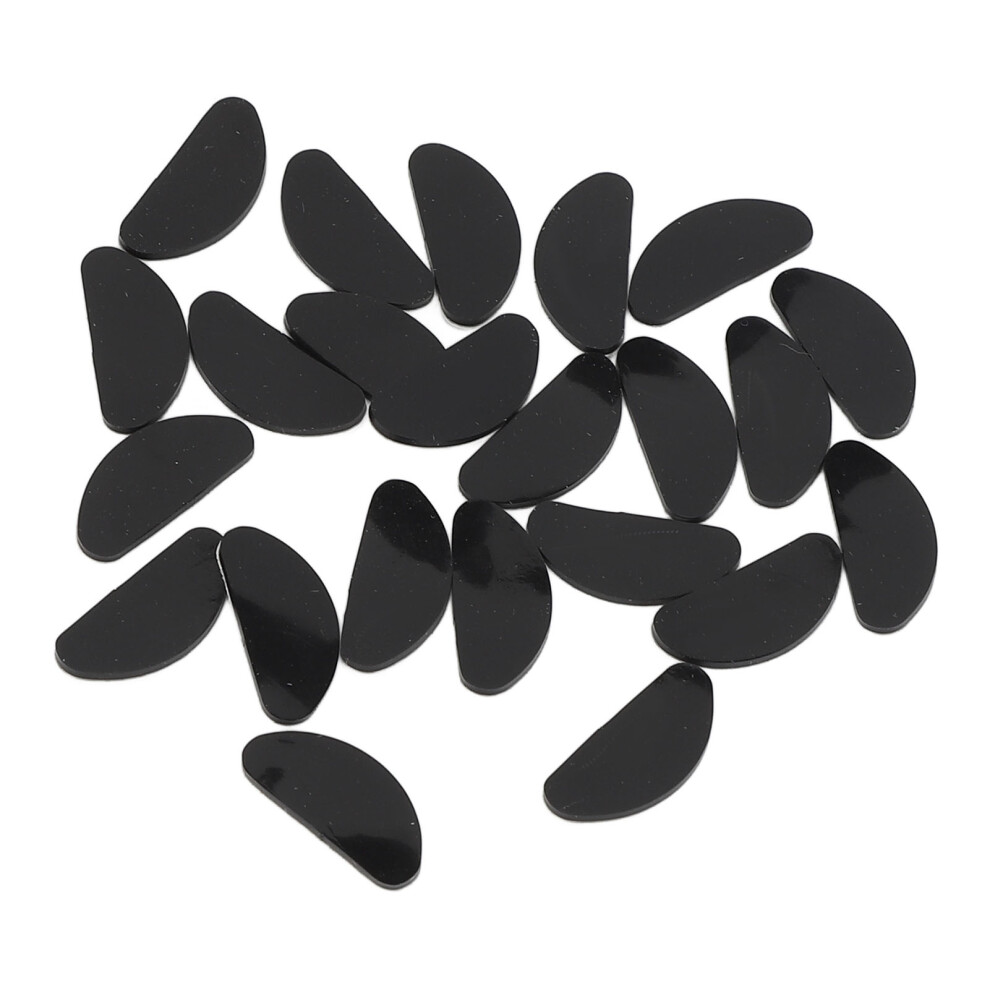 Black 20 Pairs Silicone D Shaped Nose Pads With Adhesive Non Slip For Glasses