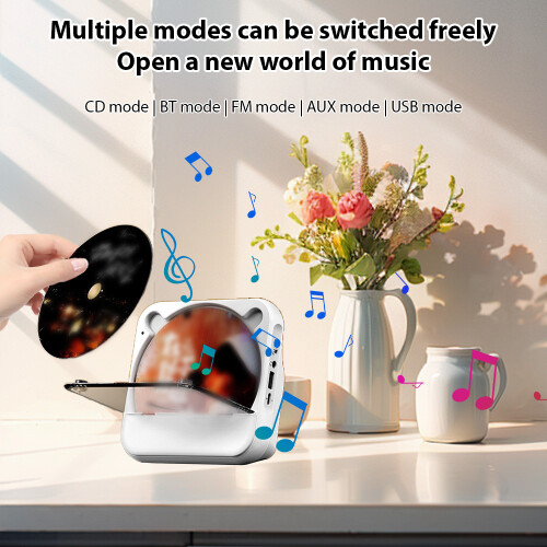 Portable Bluetooth CD Player with Remote, 32GB USB, LED Screen 1